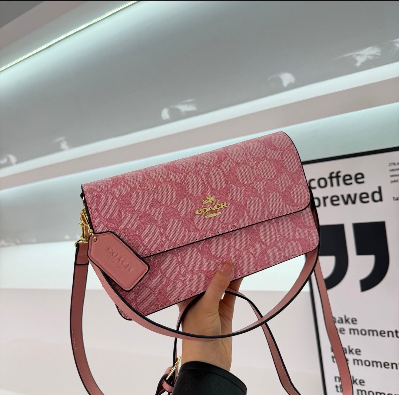 Pink crossbody bag